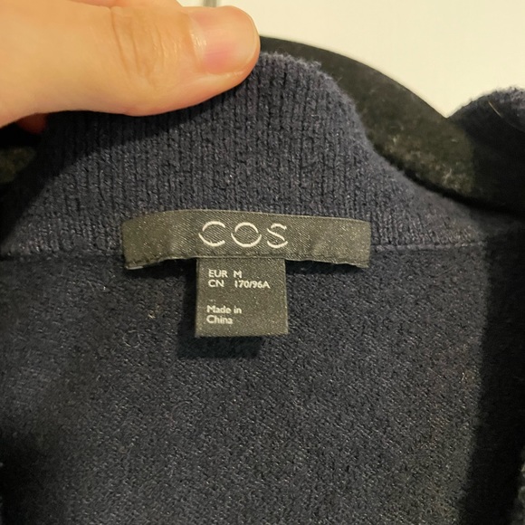 COS navy blue midi dress - Picture 3 of 4